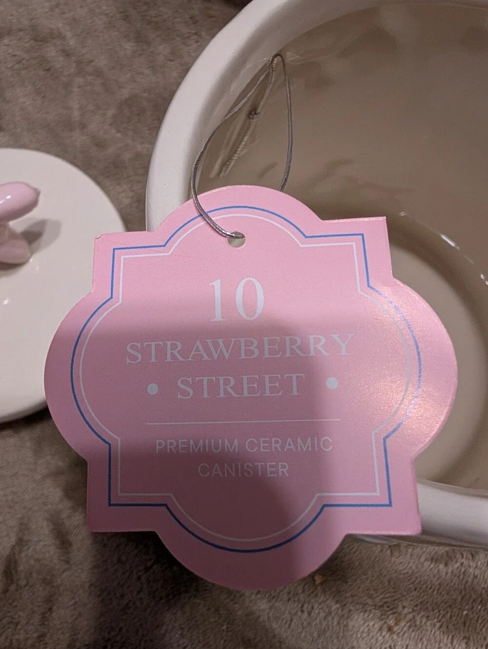 Ceramic Balloon Dog Canister - Pastel Pink & Yellow